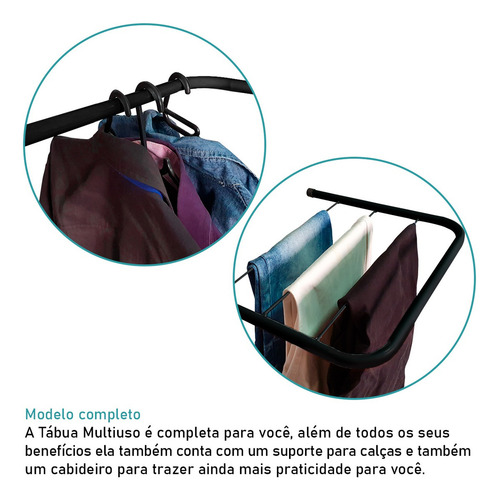 Passadeira Tabua De Passar Mesa De Passar Roupa Multiuso Cor Tábua De Passar Multiuso Preta Lisa