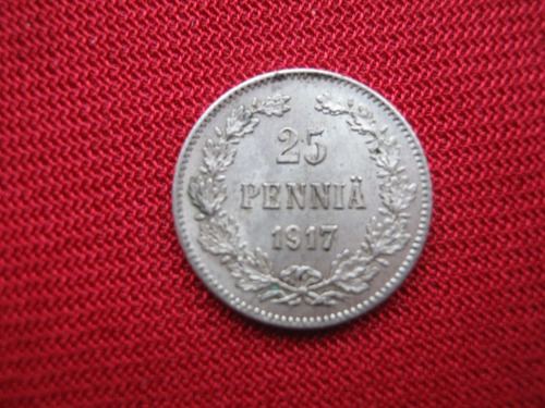 Finlandia 25 Pennia 1917 Plata