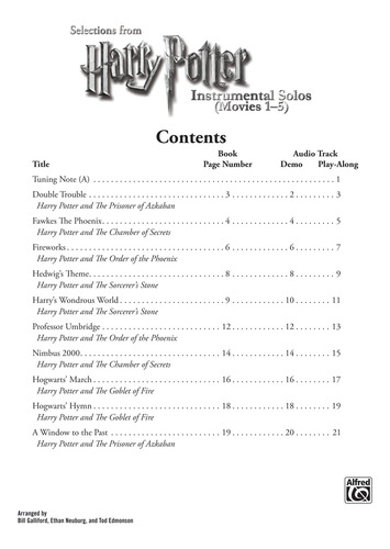 Harry Potter Instrumental Solos For Violin (movies 1-5) L2-3