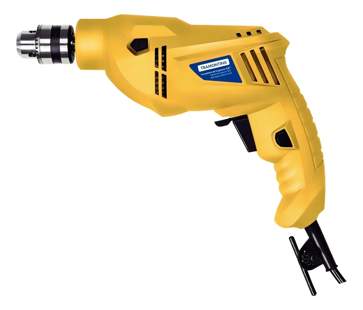 Furadeira Impacto 3/8 10mm 500w Tramontina 42362/210 Cor Amarelo Frequência 50/60Hz