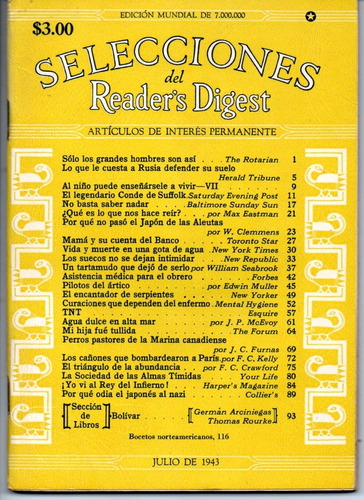 Selecciones Del Reader´s Digest Nº32 Julio 1943