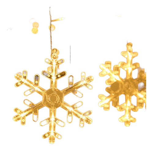 Luces Navideñas Tipo Cascada Copos De Nieve 3.20m Decorativa
