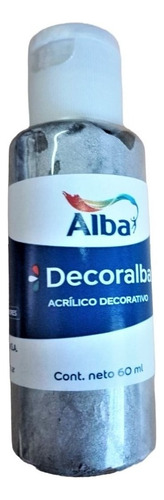 Acrilico Decorativo Decoralba Alba 60ml Colores Metalizados Color 478 PLATA PLATEADO