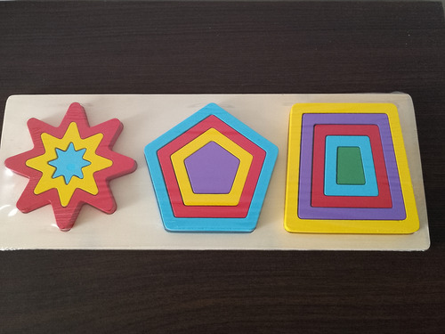 Juego Didáctico Figuras Geométricas Colores Madera Bloques
