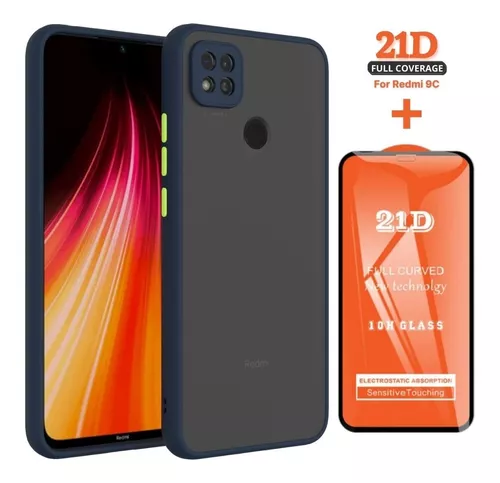 Case Funda Mate Antishock + Mica Xiaomi Redmi Note 9 Pro - Azul SM