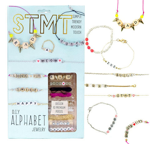 Conjunto De Joias Do Alfabeto Diy Stmt, 10 Pulseiras, Colare