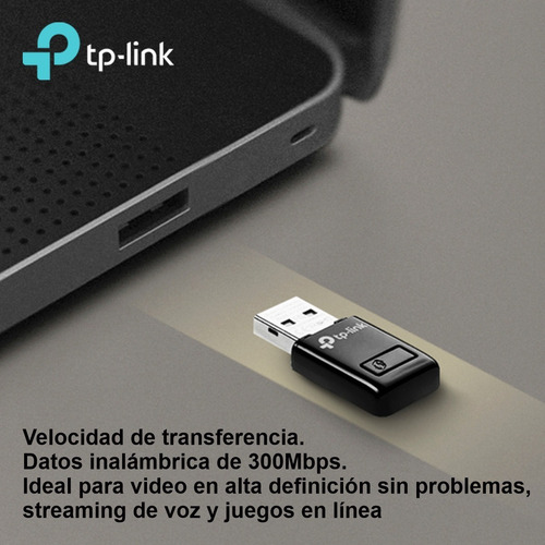 Mini Adaptador Usb Inalámbrico N 300mbps Tp-link Tl-wn823n