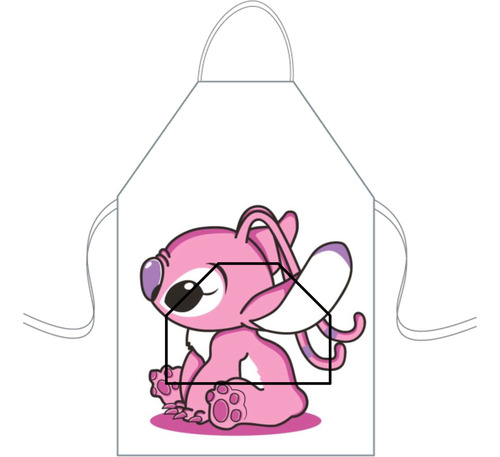 Delantal Cocina Mediano Para Niños Mini Chef Personalizado Stich Rosa Personalizado