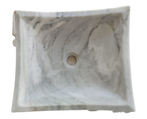 Lavabo Ovalin Cuadrado Mármol Blanco Bego Medidas 40 X 40