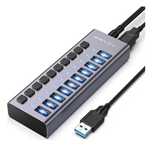 Acasis Powered Usb Hub,10 Ports Usb 3.0 Data Hub, Individual