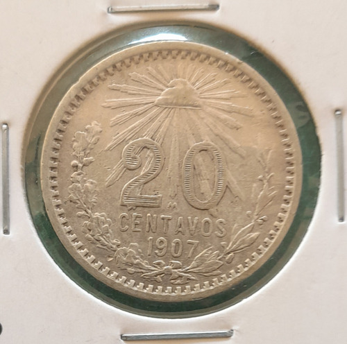 Moneda De 20 Centavos , Mexico (ley 0.800 Plata) Año 1907