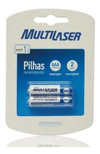 Pilhas Recarregaveis Cb051 Aaa Multilaser 1000mah Com 2 Un