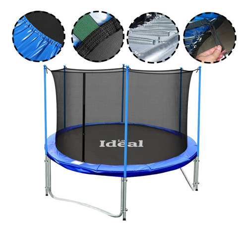Imagen 2 de 8 de Cama Elástica Trampolín 1,83 + Cobertor + Red - El Regalón