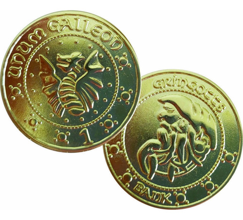 Trio Moeda Galeões Harry Potter Banco Gringods Metal