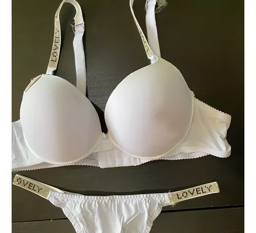 Conjunto Lencería Brillos Shine Tipo Victorias Secret