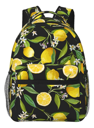 Mochila Para Portátil Con Estampado Floral Y Hojas De Limón Con Forma De A