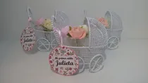 Comprar 10 Cochecito De Bebe Con Flores Y Tarjertita Metal Souvenir