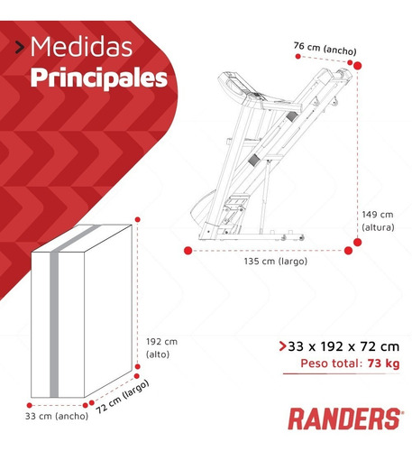 Imagen 8 de 10 de Cinta Motorizada Arg-600 Randers Mg
