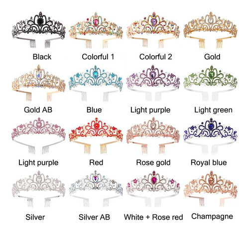 Diadema De Cristal Con Forma De Tiara Plateada, Corona De Pr