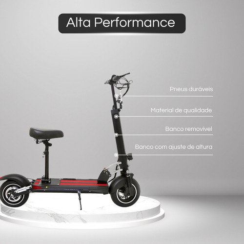 POLARES T10 Pro Patinete Elétrico Com Banco 800 Watts Polares Scooter Até 30km De Autonomia Velocidade Máxima Até 40km/h
