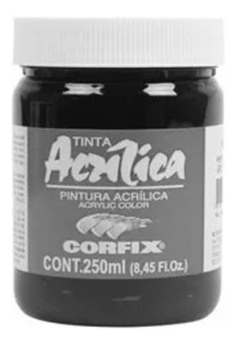 Tinta Acrílica Corfix 250ml Preto 65 Gr 1
