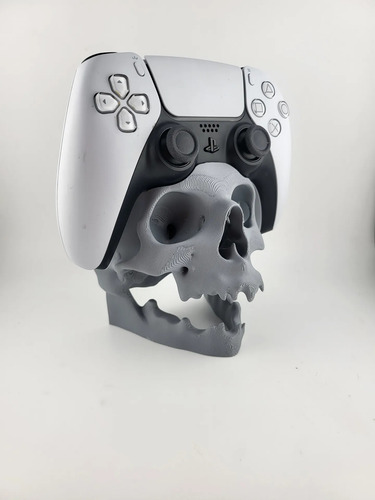 Soporte De Pared Joystick Dualsense Y Auriculares Calavera Blanco