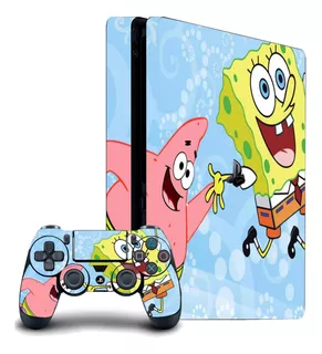 Skin Consola Ps4 Adhesivo Bob Esponja Cartoon Gamer Vinil