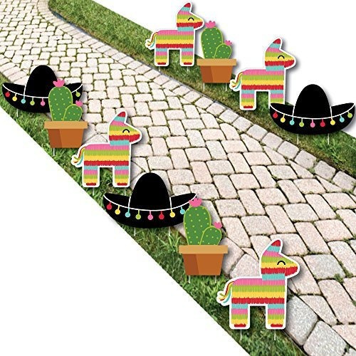 Permite Fiesta Pinata Cactus Y Sombrero Lawn Decoraciones Fi