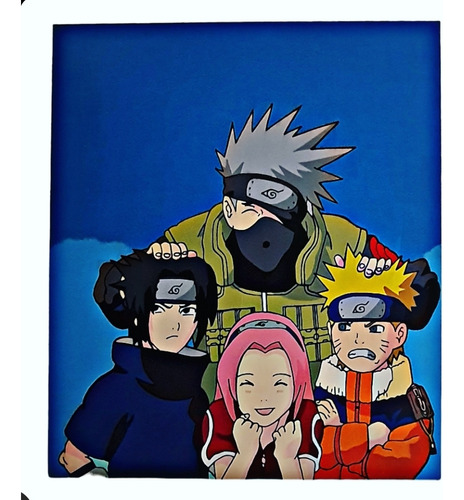 Cuadro Decorativo Naruto Equipo 7 Pintado A Mano