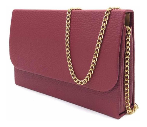 Bolsa Festa Balada Social Casual Clutch Alça Corrente Linda Cor Marsala