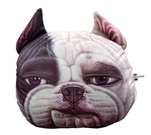 Almohadon Perro Bulldog 3d Decorativo Regalo Original 301