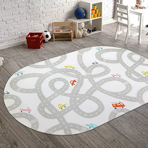 Road Traffic Kids Rug Niños Jugando Con Coches Playmat 4x6 F