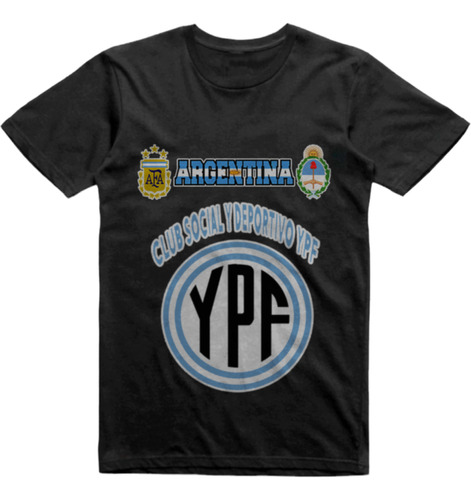 Remera Algodon Negra Club Ypf Santa Cruz