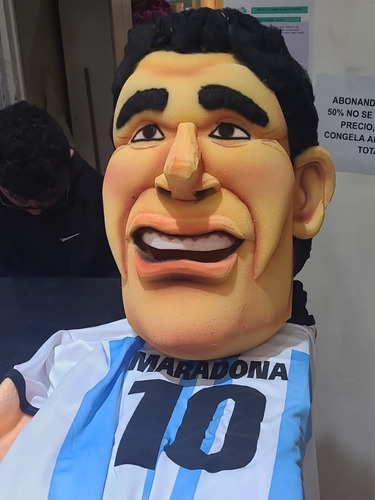 Disfraz Cabeza Maradona X24hs Noesventa Almagro Adulto 