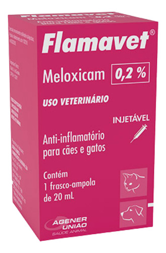 Meloxicam 0,2% Anti-inflamatorio Para Cães E Gatos Flamavet