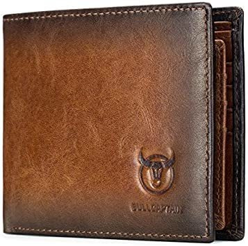 Carteras Para Hombres Slim Bifold Vintage Cuero Auténtico