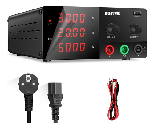 Fuente De Alimentación Variable De 30v 20a Dc De Laboratorio