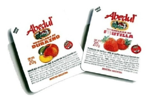 Mermeladas Individual Mini Frutilla Y Durazno X 2 Cajas