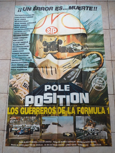 Poster Afiche Cine Doble - Pole Position - Guerreros F 1 *