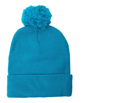 Gorro Rocky Jersey Con Pompon Y Puño Liso Mujer