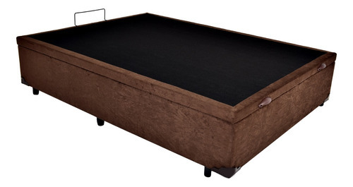 Cama Box Bau Casal 138x188 Reforçada Fabricação Própria Cor Suede Marrom