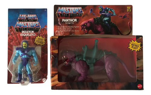 Skeletor Y Panthor Savage Cat Motu Origins Retro He-man Amos