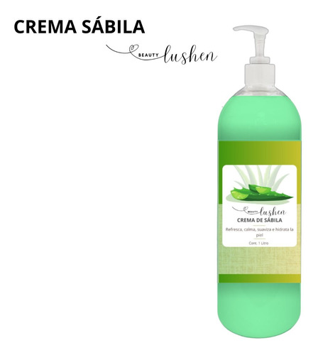 Crema Aloe Vera Sábila Refresca Calma 1 Litro Beauty Lushen