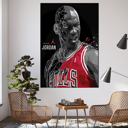 Michael Jordan Quadro Em Tecido Canvas Decoração Basquete