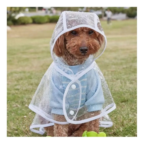 Capa De Perro Para Lluvia Impermeable Ajustable Transparente