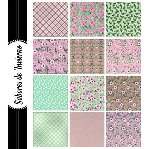 Imagen 2 de 10 de Papel Scrapbooking Estampado Decoración Álbum X 24u De 30x30