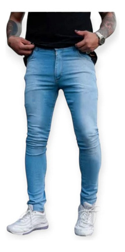 Pantalón Jeans Chupín Elastizado  Hombre Nevado Sin Rotura
