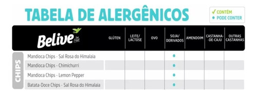 Mandioca Doce Chips Belive Com Sal Rosa Himalaia 50g