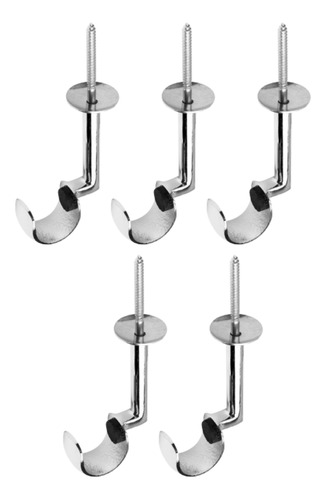 Kit 5 Suportes Teto Para Varão Simples 28mm Em Alumínio
