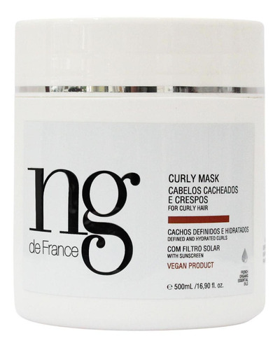 Máscara Curly Profissional 500g Ng De France - Linha Cachos